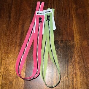 Ghee Handbag Zippers New 24" Separating Pink And Green Black & White Teeth.